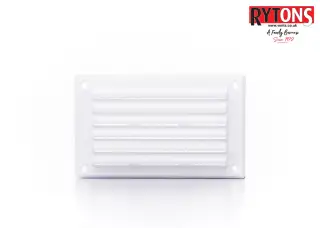 LV25FWH Rytons 6" x 3" White Plastic Louvred Vent c&sol;w Flyscreen