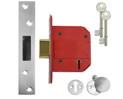Click Here To Enlarge This Photo Of UNION J2100S StrongBOLT British Standard 5 Lever Deadlock - 75mm Satin Chrome