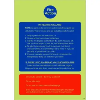Photoluminescent &lpar;Glow in the Dark&rpar; Self Adhesive &lpar;Class C&rpar; Stay Indoors &lpar;Stay Put&rpar; - Fire Action Notice Sign &lpar;for flats and apartments&rpar;