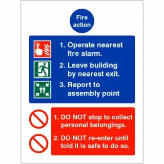 Rigid Plastic &lpar;1mm&rpar; Operate Nearest Fire Alarm Sign