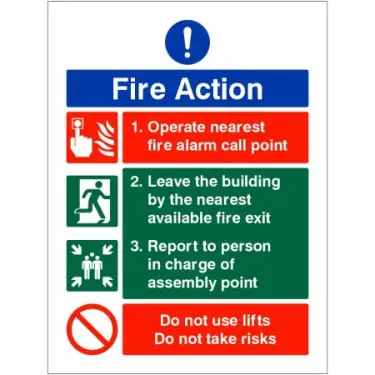 Click Here To Enlarge This Photo Of Self Adhesive Vinyl Operate Nearest Fire Alarm Call Point Sign