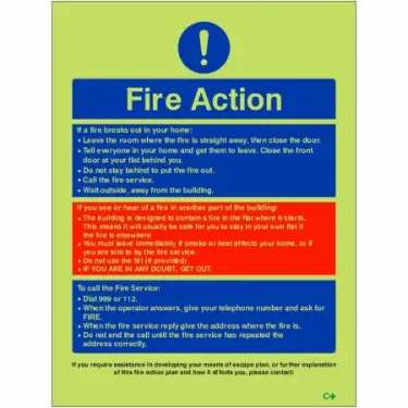 Click Here To Enlarge This Photo Of Photoluminescent &lpar;Glow in the Dark&rpar; Rigid Plastic &lpar;Class C&rpar; Personal Emergency Evacuation Plan PEEP Sign