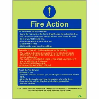 Photoluminescent &lpar;Glow in the Dark&rpar; Rigid Plastic &lpar;Class C&rpar; Personal Emergency Evacuation Plan PEEP Sign