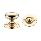 FB41 - Zoo Hardware Fulton & Bray Oval Thumb Turn with Coin Release &lpar;5mm spindle&rpar; Polished Brass
