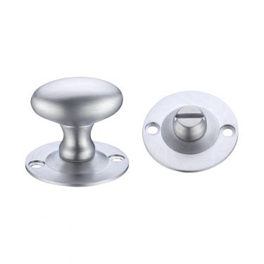 Click Here To Enlarge This Photo Of FB41SC - Zoo Hardware Fulton & Bray Oval Thumb Turn with Coin Release &lpar;5mm spindle&rpar; Satin Chrome