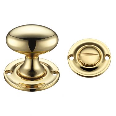 Click Here To Enlarge This Photo Of FB42 - Zoo Hardware Fulton & Bray Oval Thumb Turn with Coin Release &lpar;5mm spindle&rpar; Polished Brass