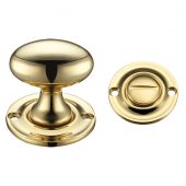 FB42 - Zoo Hardware Fulton & Bray Oval Thumb Turn with Coin Release &lpar;5mm spindle&rpar; Polished Brass