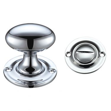 Click Here To Enlarge This Photo Of FB42CP - Zoo Hardware Fulton & Bray Oval Thumb Turn with Coin Release &lpar;5mm spindle&rpar; Polished Chrome