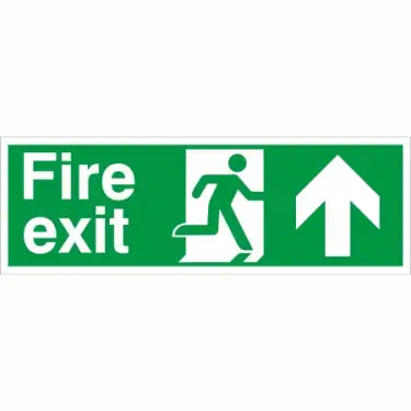 Click Here To Enlarge This Photo Of Rigid Plastic &lpar;2mm&rpar; Fire Exit Up Sign