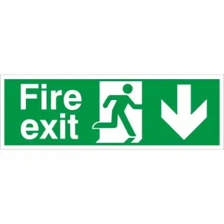 Rigid Plastic &lpar;1mm&rpar; Fire Exit Down Sign