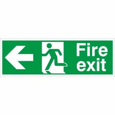 Click Here To Enlarge This Photo Of Rigid Plastic &lpar;1mm&rpar; Fire Exit Left Sign