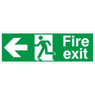 Rigid Plastic &lpar;1mm&rpar; Fire Exit Left Sign