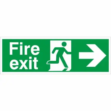 Click Here To Enlarge This Photo Of Rigid Plastic &lpar;1mm&rpar; Fire Exit Right Sign