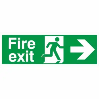Rigid Plastic &lpar;1mm&rpar; Fire Exit Right Sign