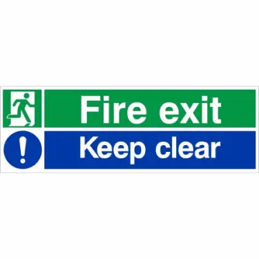 Click Here To Enlarge This Photo Of Rigid Plastic &lpar;1mm&rpar; Fire Exit Keep Clear Sign