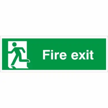 Click Here To Enlarge This Photo Of Rigid Plastic &lpar;1mm&rpar; Fire Exit Running Man Left Sign
