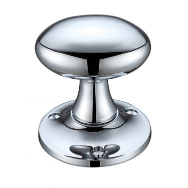 Click Here To Enlarge This Photo Of FB500CP - Zoo Hardware Fulton & Bray Oval Mortice Knob Furniture &lpar;Unsprung&rpar; 60mm Rose dia&period; Polished Chrome