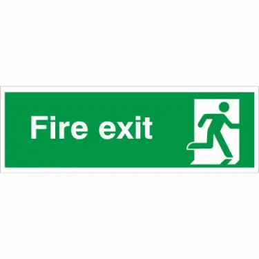 Click Here To Enlarge This Photo Of Rigid Plastic &lpar;1mm&rpar; Fire Exit Running Man Right Sign