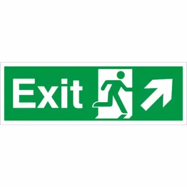 Click Here To Enlarge This Photo Of Rigid Plastic &lpar;2mm&rpar; Exit Arrow Up Right Sign