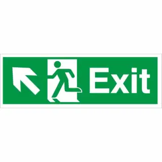 Rigid Plastic &lpar;1mm&rpar; Exit Arrow Up Left Sign