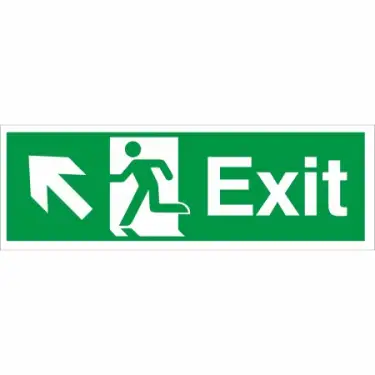 Click Here To Enlarge This Photo Of Rigid Plastic &lpar;2mm&rpar; Exit Arrow Up Left Sign