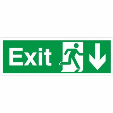 Click Here To Enlarge This Photo Of Rigid Plastic &lpar;2mm&rpar; Exit Arrow Down Sign
