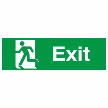 Click Here To Enlarge This Photo Of Rigid Plastic &lpar;1mm&rpar; Exit Running Man Left Sign