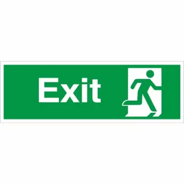 Click Here To Enlarge This Photo Of Rigid Plastic &lpar;1mm&rpar; Exit Running Man Right Sign