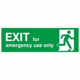Rigid Plastic &lpar;1mm&rpar; "Exit For Emergency Use Only" Sign