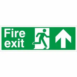 Foam Board &lpar;3mm&rpar; Extra Large 900mm x 300mm Fire Exit Arrow Up Sign