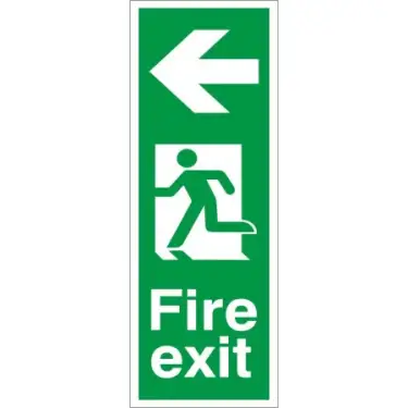 Click Here To Enlarge This Photo Of Self Adhesive Vinyl Fire Exit Arrow Left Sign