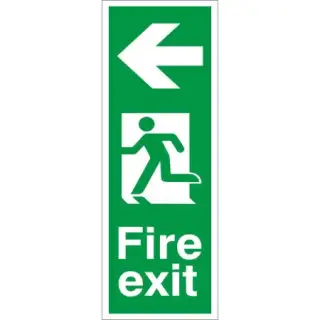 Self Adhesive Vinyl Fire Exit Arrow Left Sign