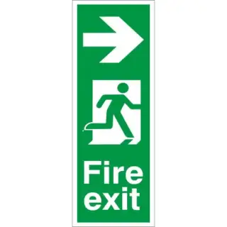Rigid Plastic &lpar;1mm&rpar; Fire Exit Arrow Right Sign