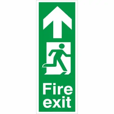 Click Here To Enlarge This Photo Of Rigid Plastic &lpar;1mm&rpar; Fire Exit Arrow Up Sign
