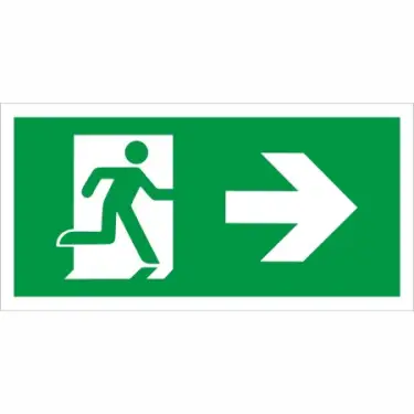 Click Here To Enlarge This Photo Of Rigid Plastic &lpar;1mm&rpar; Fire Exit Symbol Only with Arrow Right Sign