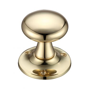 Click Here To Enlarge This Photo Of FB501 - Zoo Hardware Fulton & Bray Mushroom Mortice Knob Furniture &lpar;Unsprung&rpar; 60mm Rose dia&period; Polished Brass