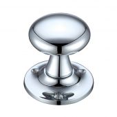 FB501CP - Zoo Hardware Fulton & Bray Mushroom Mortice Knob Furniture &lpar;Unsprung&rpar; 60mm Rose dia&period; Polished Chrome