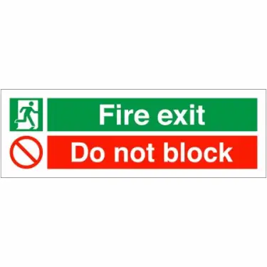 Click Here To Enlarge This Photo Of Self Adhesive Vinyl "Fire Exit - Do Not Block" Sign