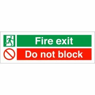Self Adhesive Vinyl "Fire Exit - Do Not Block" Sign