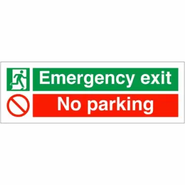 Click Here To Enlarge This Photo Of Rigid Plastic &lpar;1mm&rpar; "Emergency Exit - No Parking" Sign