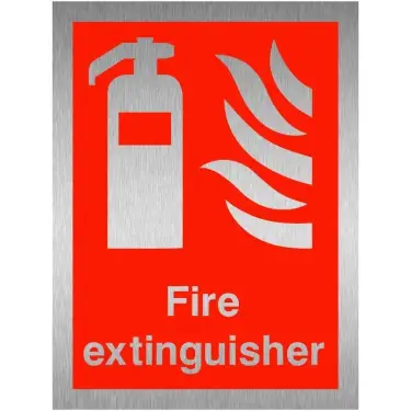 Click Here To Enlarge This Photo Of Brushed Aluminium &lpar;3mm&rpar; Fire Extinguisher Sign