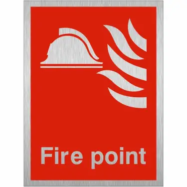 Click Here To Enlarge This Photo Of Brushed Aluminium &lpar;3mm&rpar; Fire Point Sign