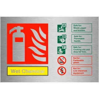 Brushed Aluminium &lpar;3mm&rpar; Wet Chemical Sign - 150mm x 100mm