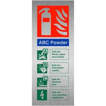 Click Here To Enlarge This Photo Of Brushed Aluminium &lpar;3mm&rpar; ABC Powder Sign &lpar;Vertical&rpar; - 75mm x 200mm