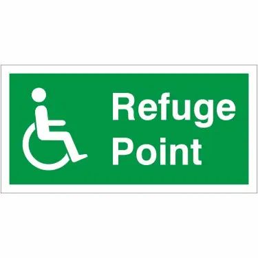 Click Here To Enlarge This Photo Of Rigid Plastic &lpar;1mm&rpar; Refuge Point Sign - 300mm x 150mm