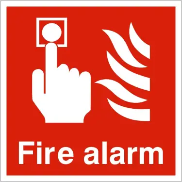 Click Here To Enlarge This Photo Of Self Adhesive Vinyl Fire Alarm Sign &lpar;Square&rpar;