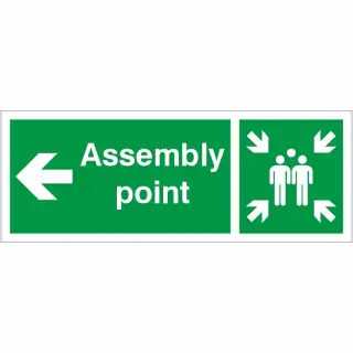 Self Adhesive Vinyl Assembly Point Arrow Left Sign - 400mm x 150mm