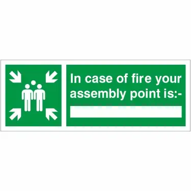 Click Here To Enlarge This Photo Of Rigid Plastic &lpar;1mm&rpar; In Case Of Fire Your Assembly Point Is Sign