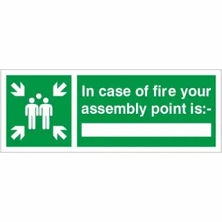 Rigid Plastic &lpar;1mm&rpar; In Case Of Fire Your Assembly Point Is Sign