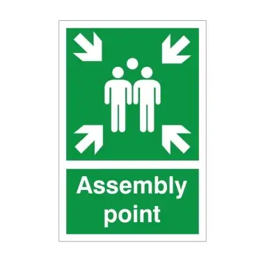 Click Here To Enlarge This Photo Of Rigid Plastic &lpar;1mm&rpar; Assembly Point Sign - 200mm x 300mm
